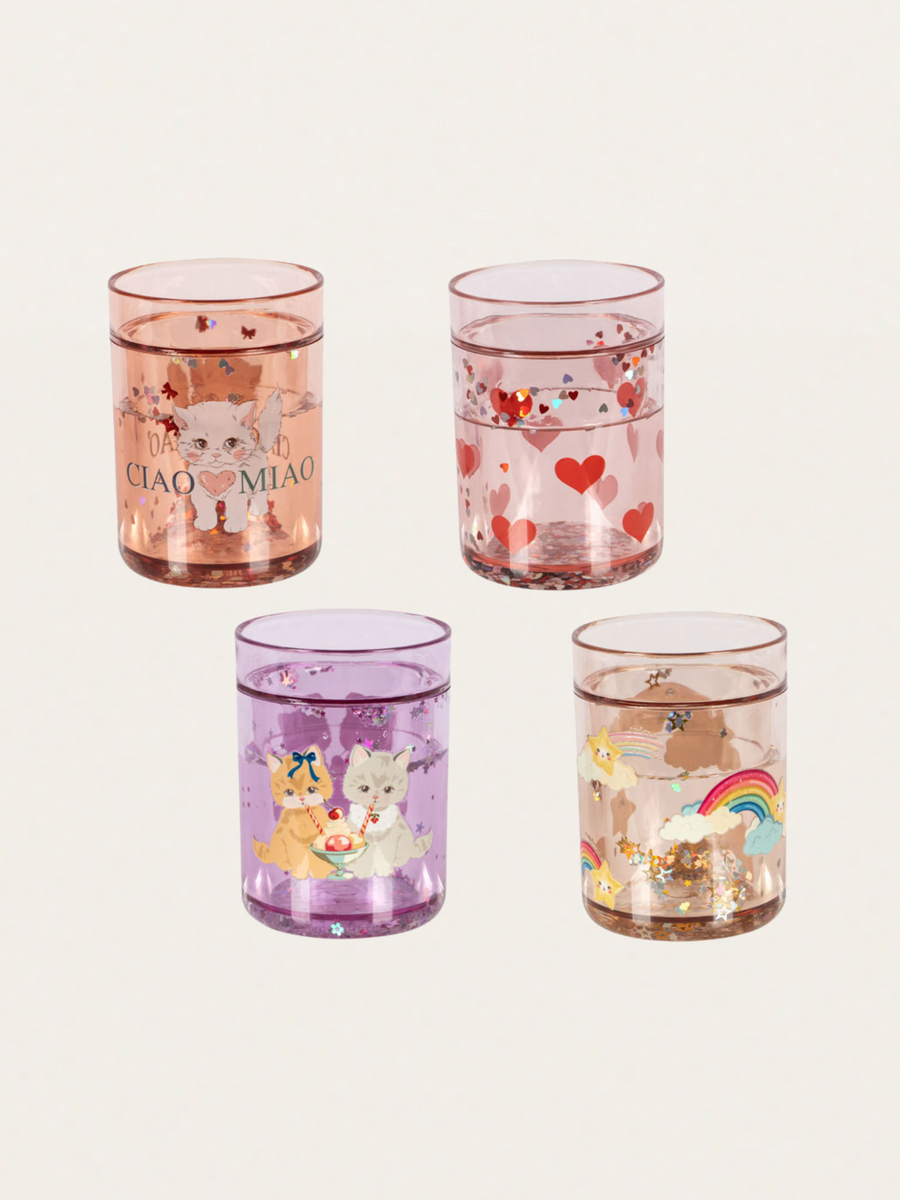 Brokatowe szklanki 4 szt. Kitty Gelateria