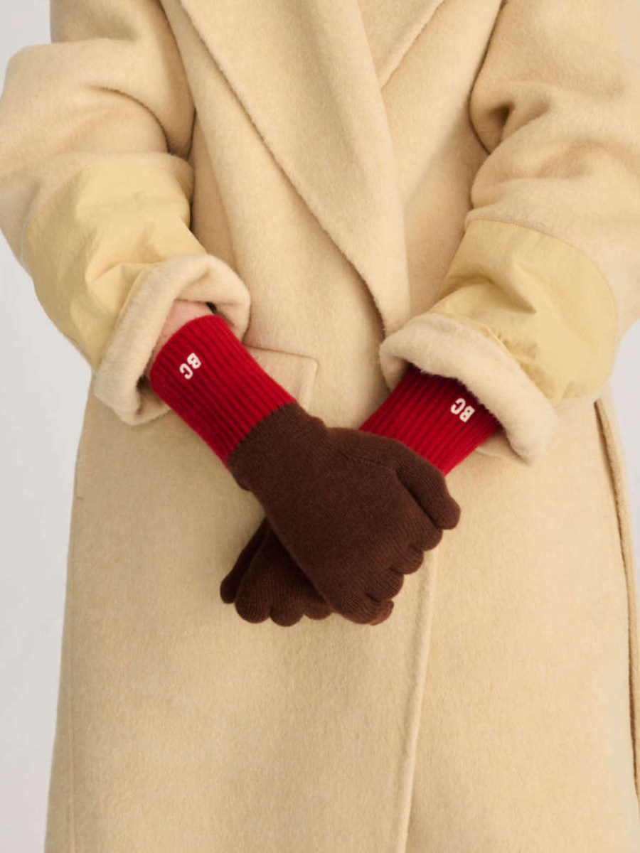 Damskie rękawiczki z wełny merino Brown