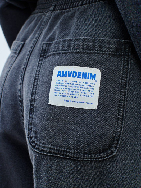 Damskie spodnie z bawełnianego denimu z gumką Jazy