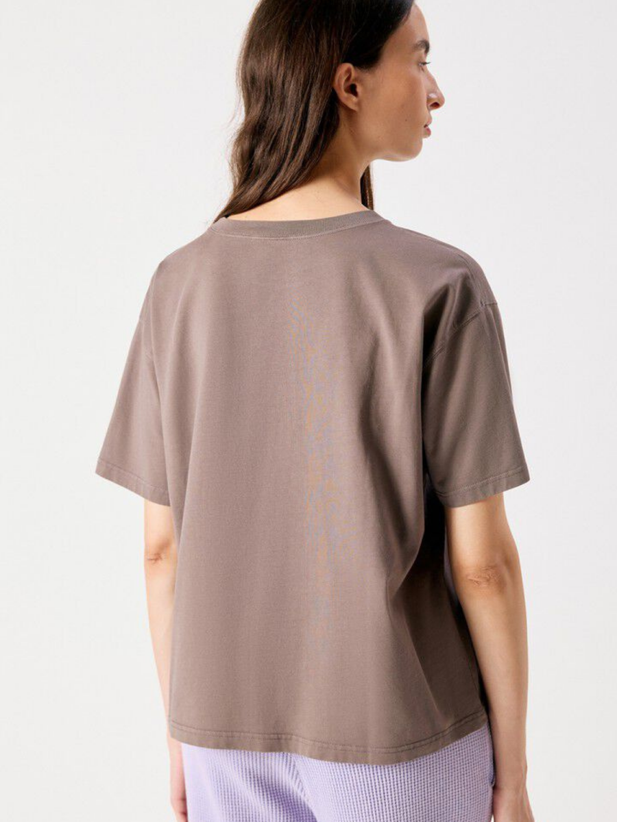 Damski t-shirt oversize z mięsistej bawełny Fizvalley