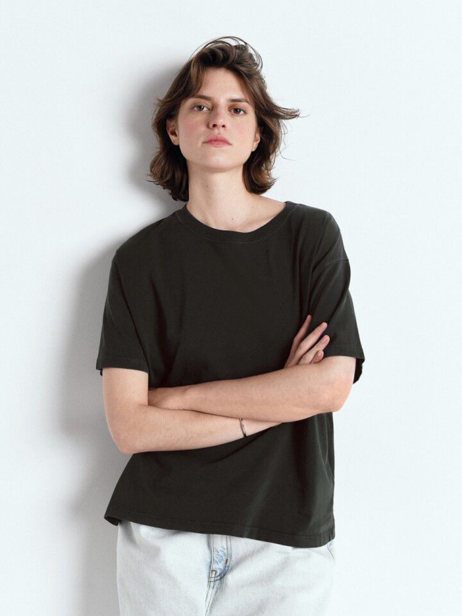 Damski t-shirt oversize z mięsistej bawełny Fizvalley