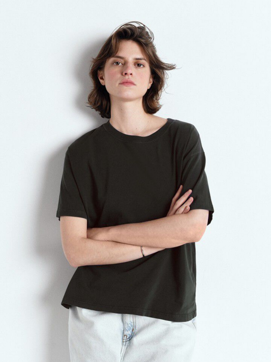 Damski t-shirt oversize z mięsistej bawełny Fizvalley