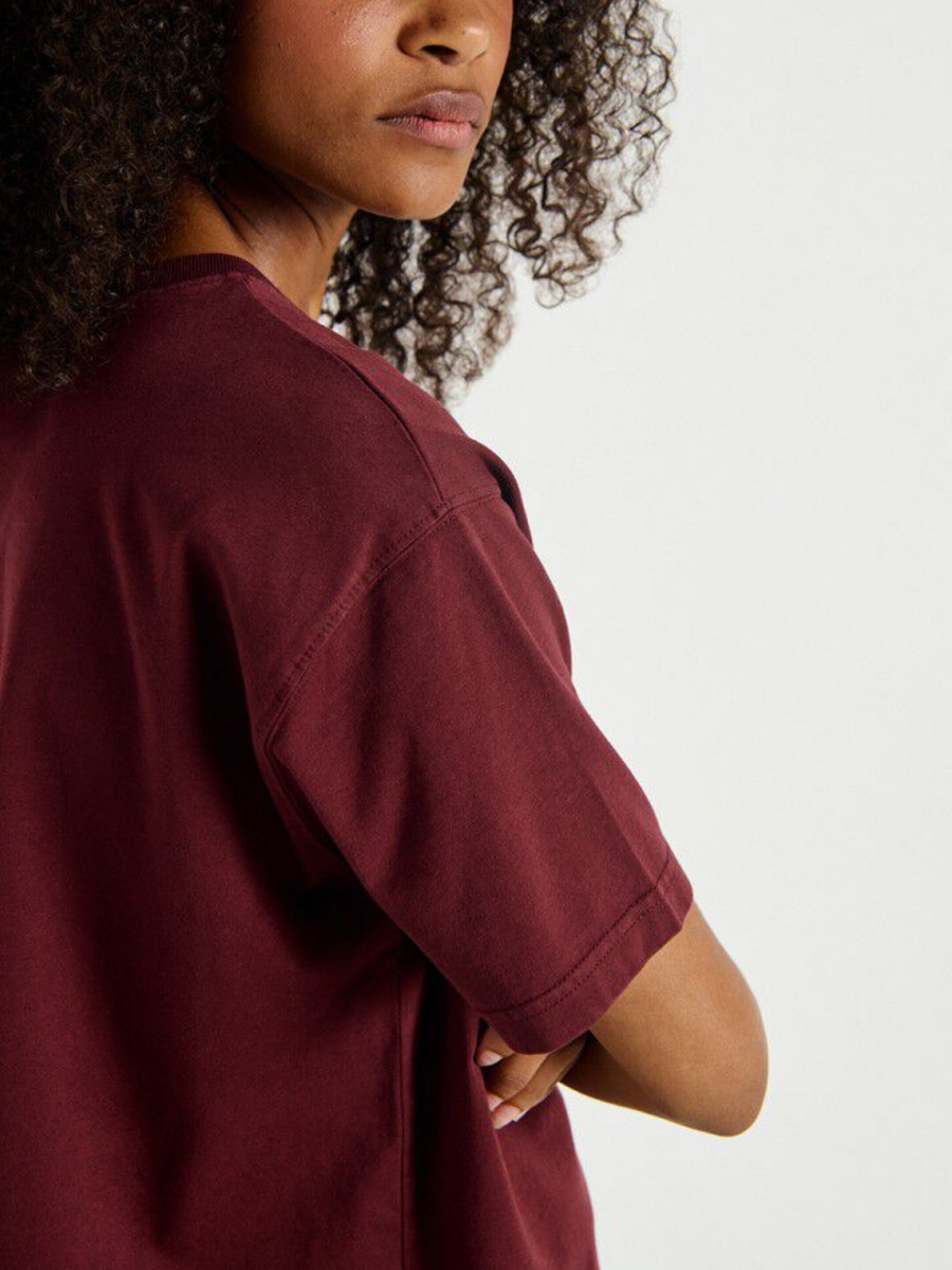 Damski t-shirt oversize z mięsistej bawełny Fizvalley