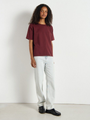 Damski t-shirt oversize z mięsistej bawełny Fizvalley