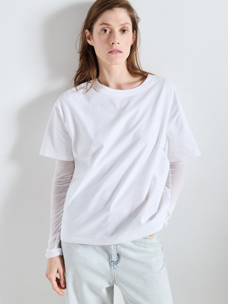 Damski t-shirt oversize z mięsistej bawełny Fizvalley