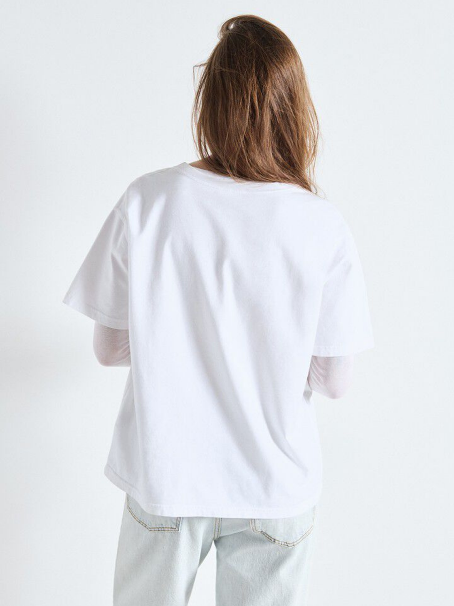 Damski t-shirt oversize z mięsistej bawełny Fizvalley