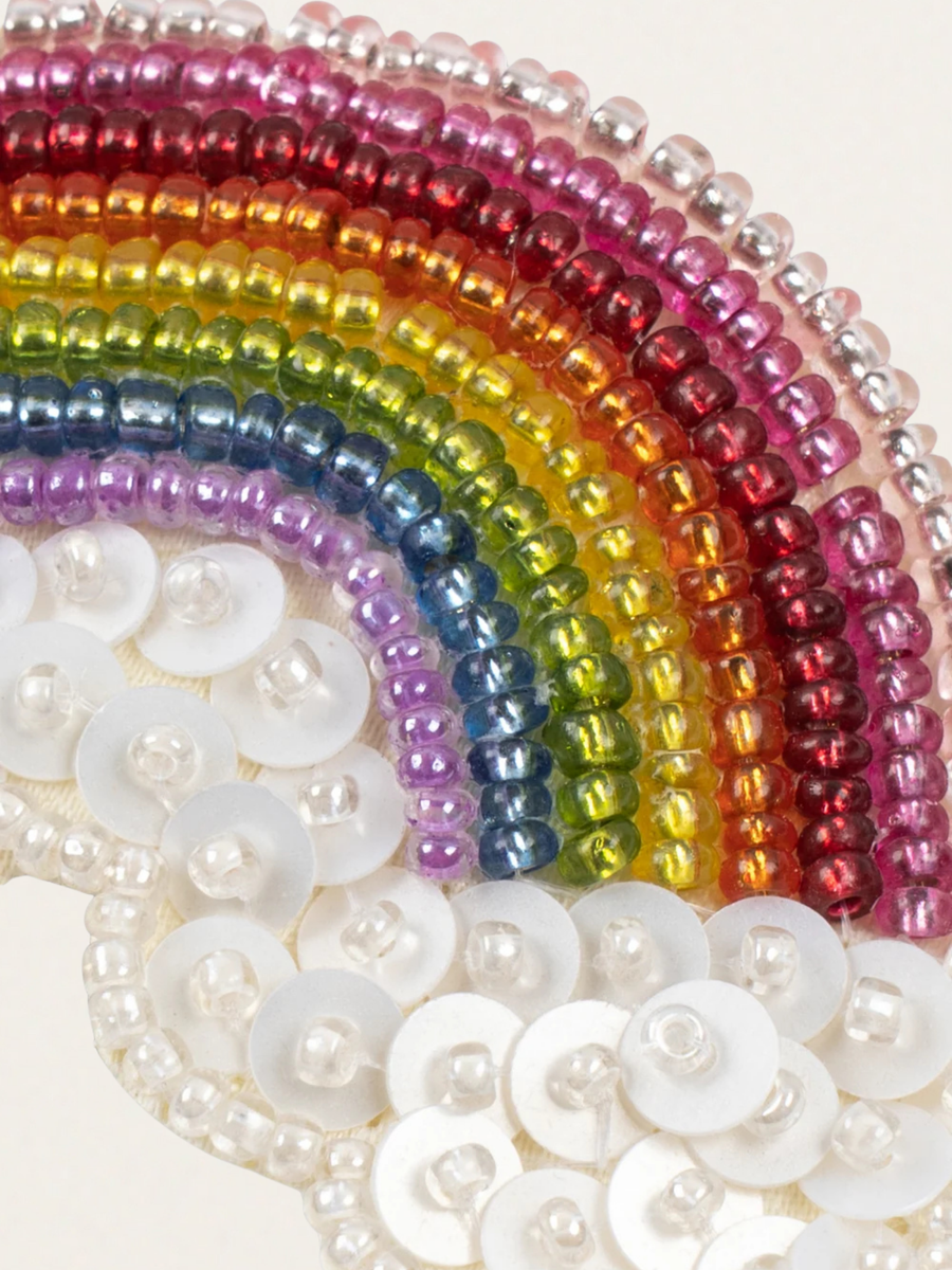 Koralikowa spinka do włosów Rainbow