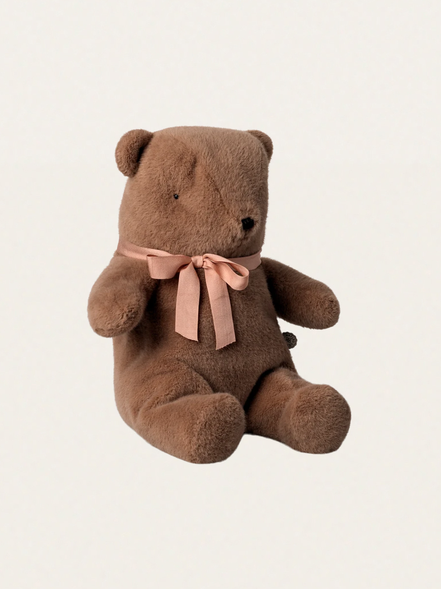 Pluszowy miś z kokardą - medium Soft Brown