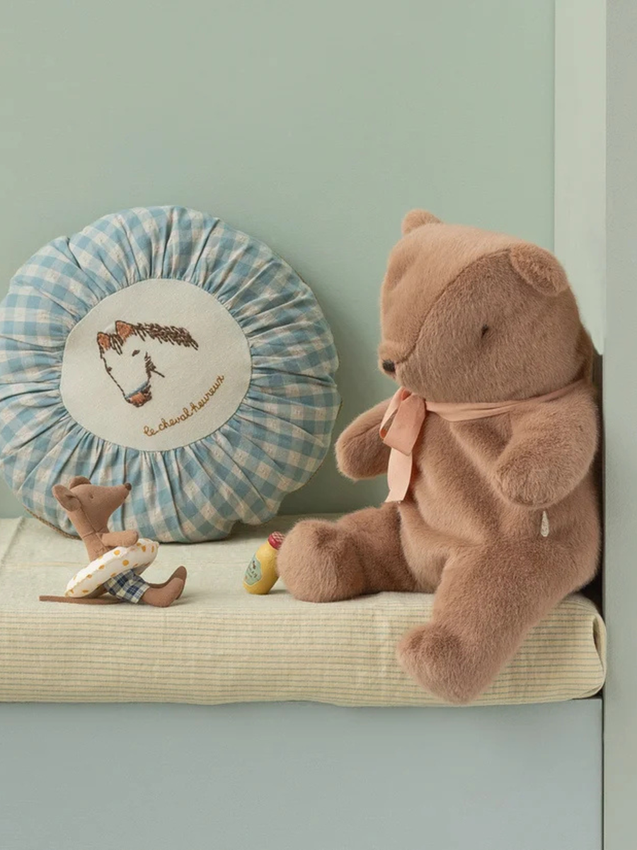 Pluszowy miś z kokardą - medium Soft Brown