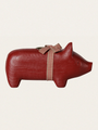 Świecznik bożonarodzeniowy - Pig candle holder Medium Red