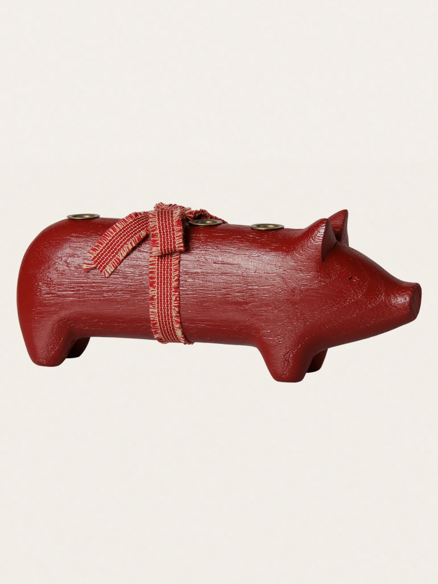 Świecznik bożonarodzeniowy - Pig Advent medium Red