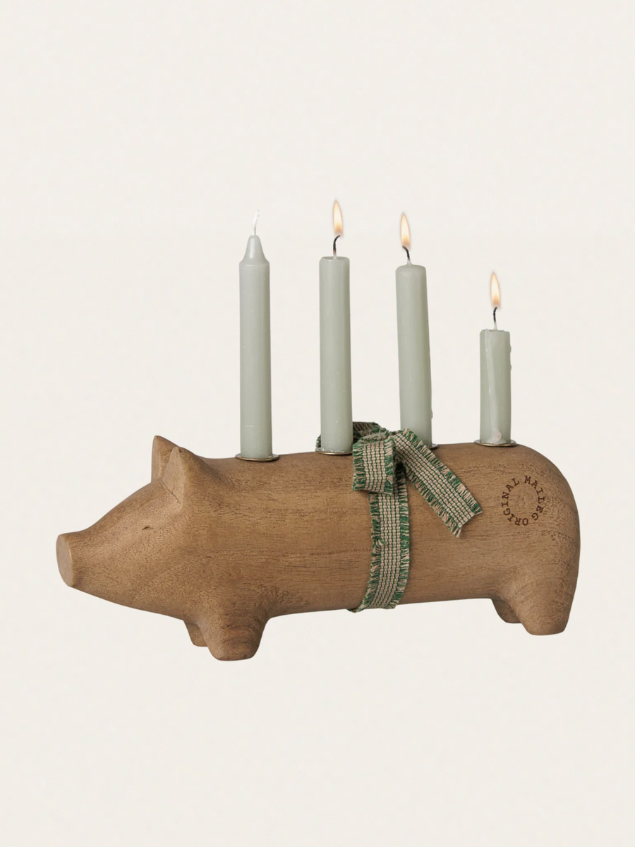 Świecznik bożonarodzeniowy - Pig Advent medium Nature