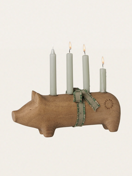 Świecznik bożonarodzeniowy - Pig Advent medium Nature