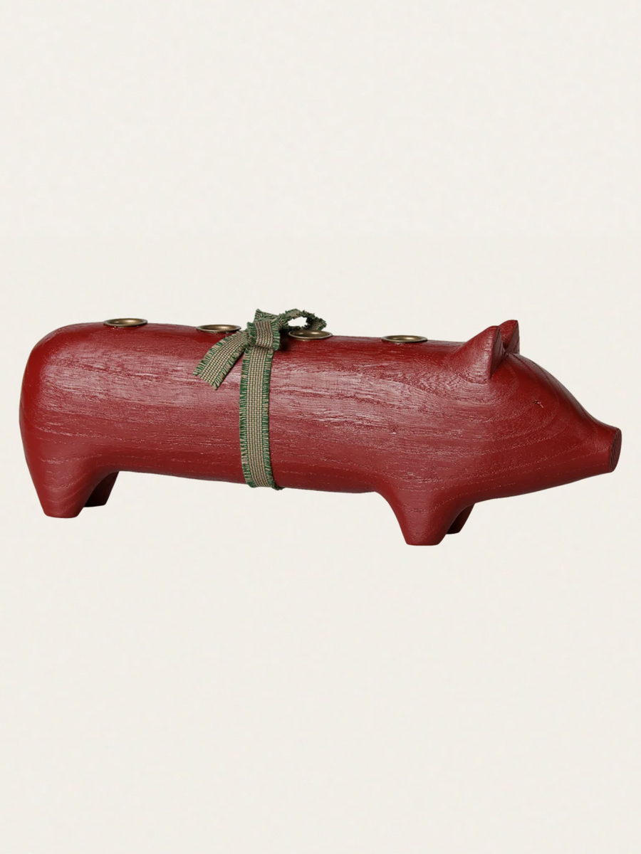 Świecznik bożonarodzeniowy - Pig Advent Big Red