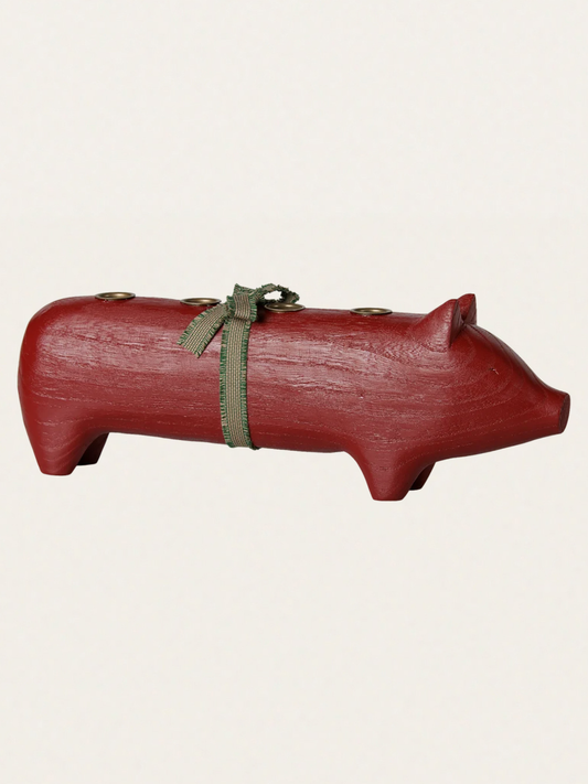 Świecznik bożonarodzeniowy - Pig Advent Big Red