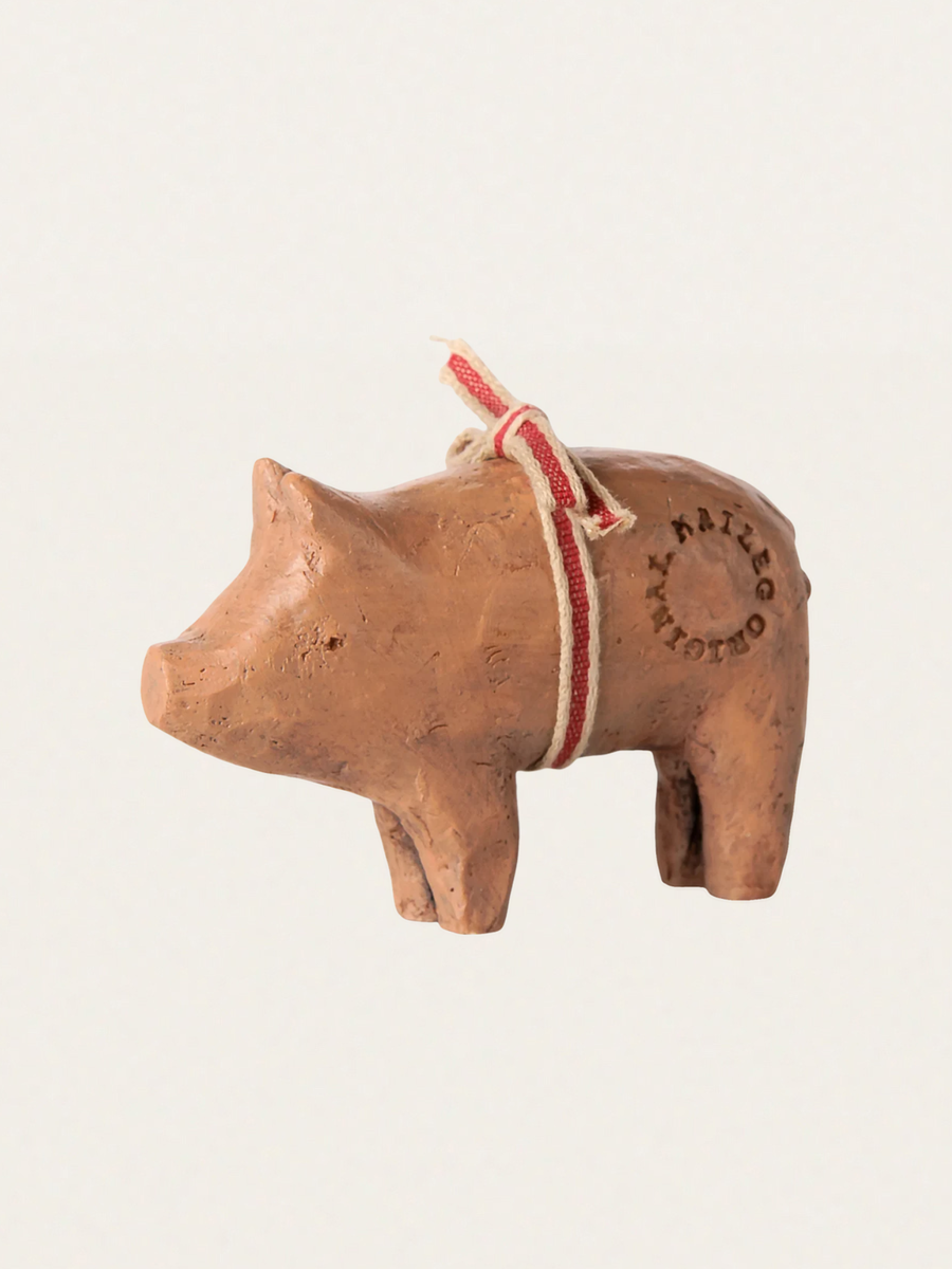Ozdoba świąteczna - Pig with ribbon AW26