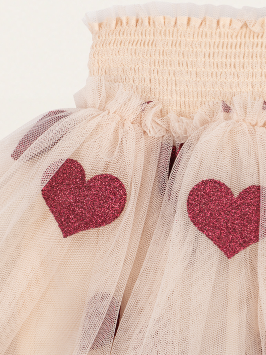 Tiulowa rozkloszowana spódniczka Tullie Coeur Glitter