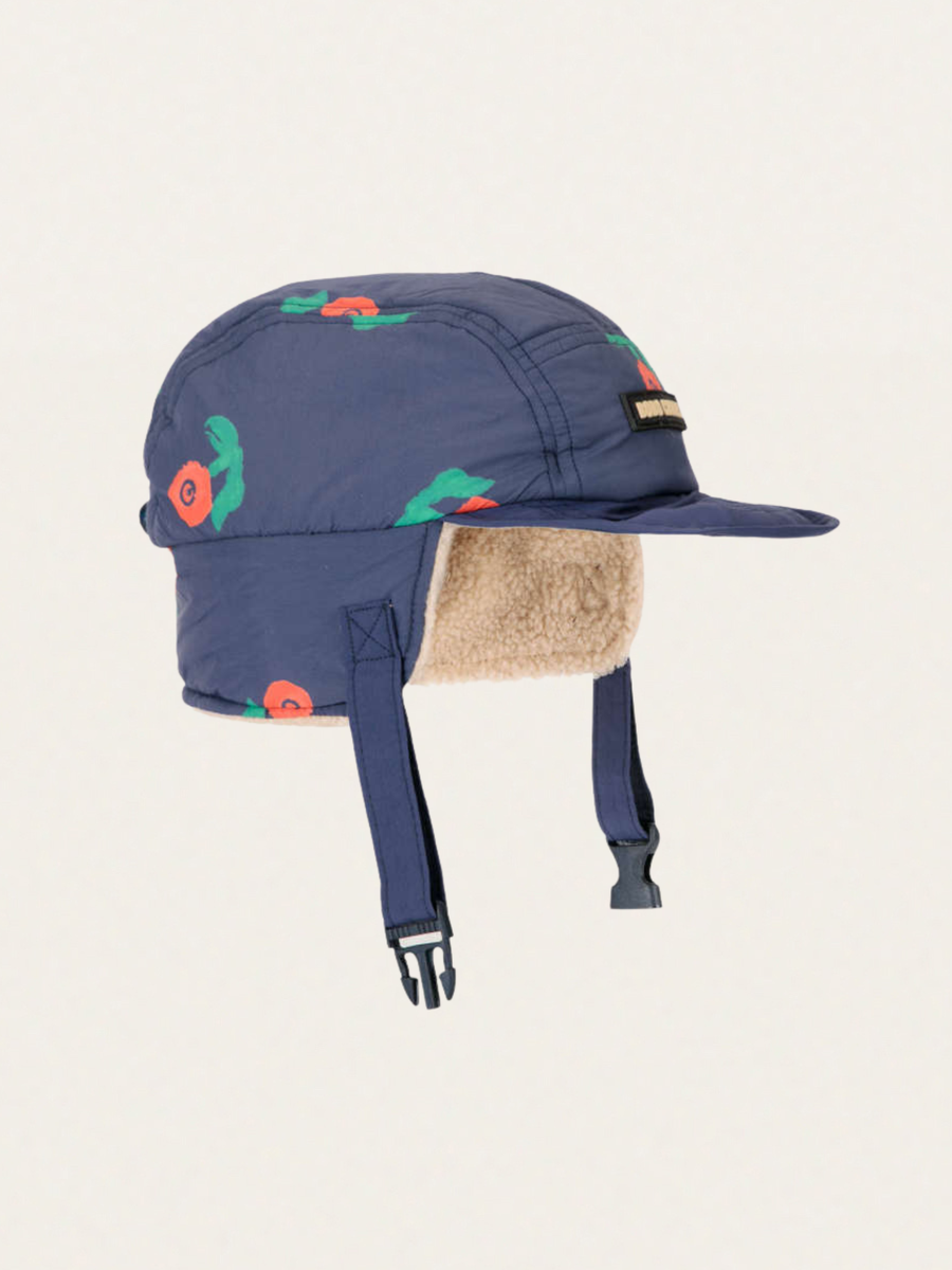 Ocieplana czapka pilotka Kids Stamps Bloom all over