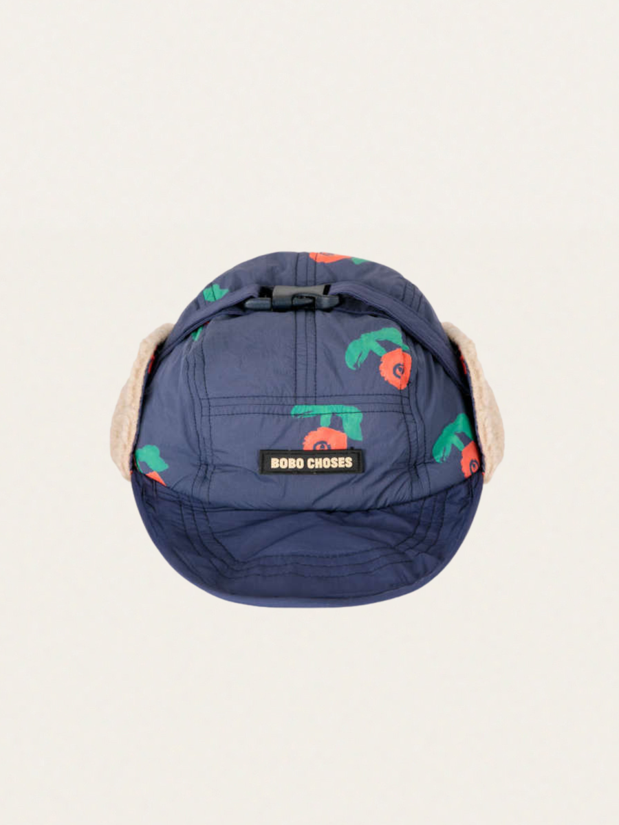 Ocieplana czapka pilotka Kids Stamps Bloom all over