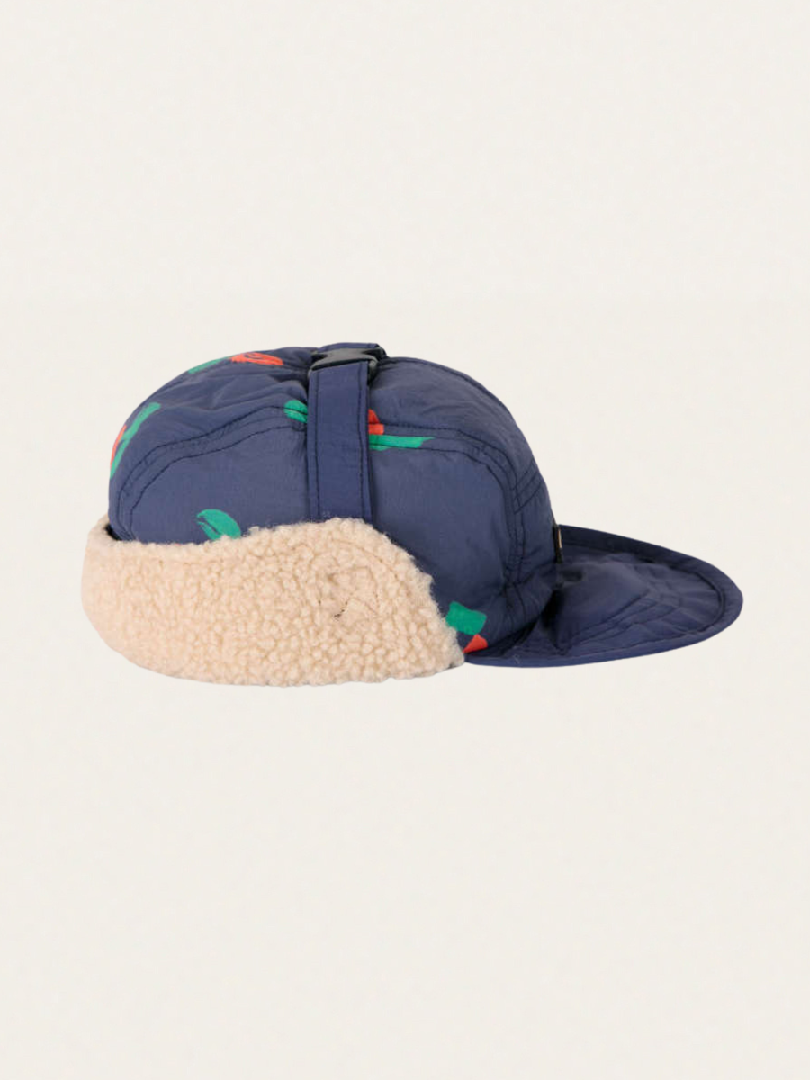 Ocieplana czapka pilotka Kids Stamps Bloom all over