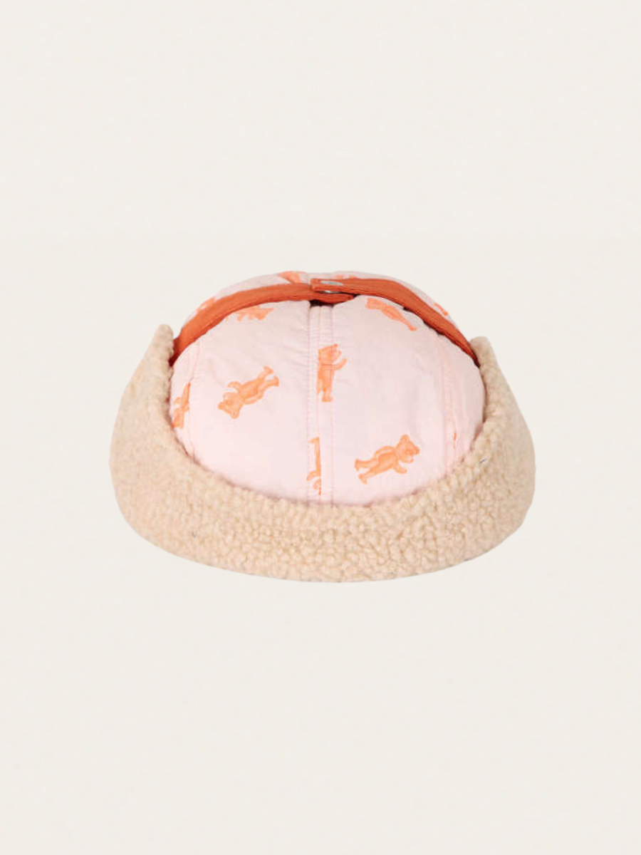 Ocieplana czapka pilotka Baby Softpaw Monster all over