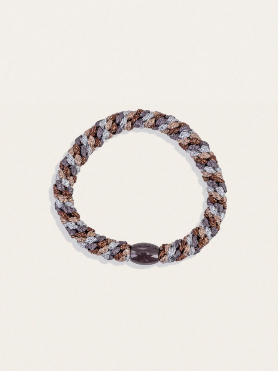 Gumka do włosów KKNEKKI - Mix Brown Silver Glitter