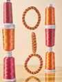 Gumka do włosów KKNEKKI - Bordeaux Orange Glitter Stripe