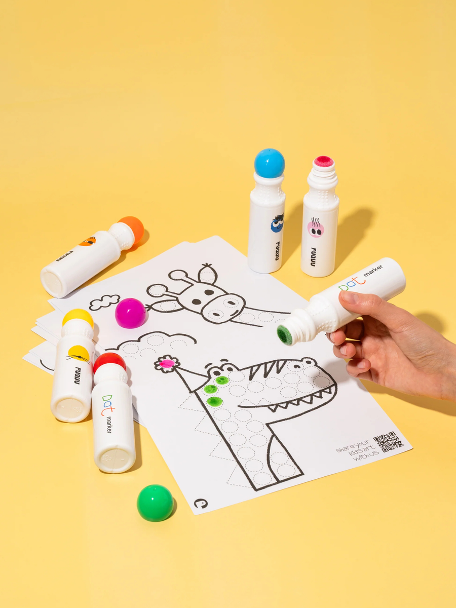 Flamastry kropkujące Dot Markers - 6 kolorów