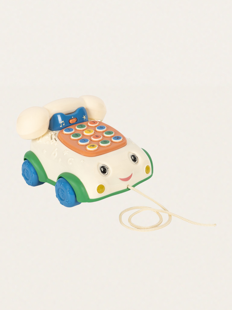 Zabawkowy telefon na kółkach