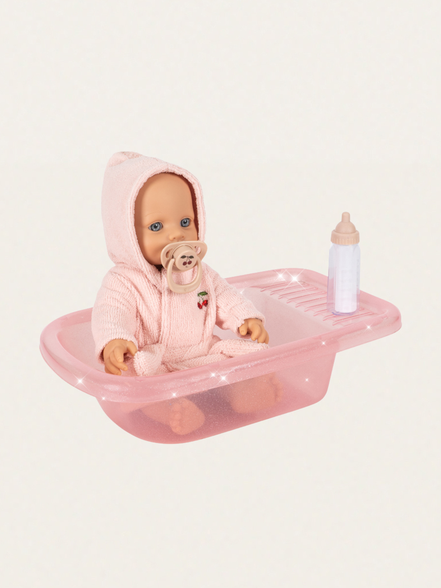 Lalka bobas w zestawie z wanienką - Isola doll bath set