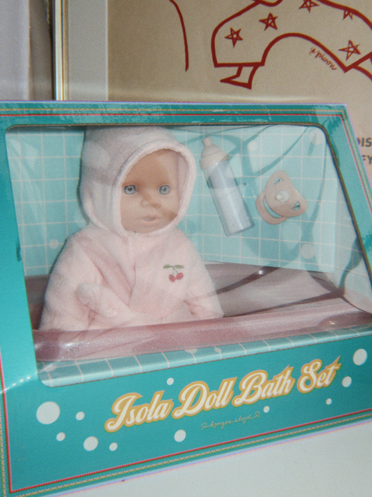 Lalka bobas w zestawie z wanienką - Isola doll bath set