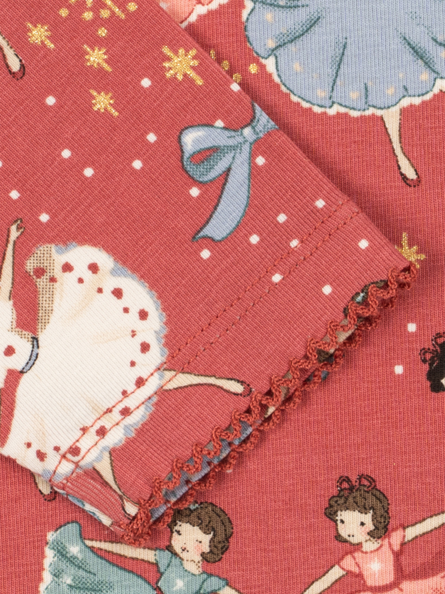 Bawełniany zestaw Basic - koszulka i spodnie Bow Ballerina Blush