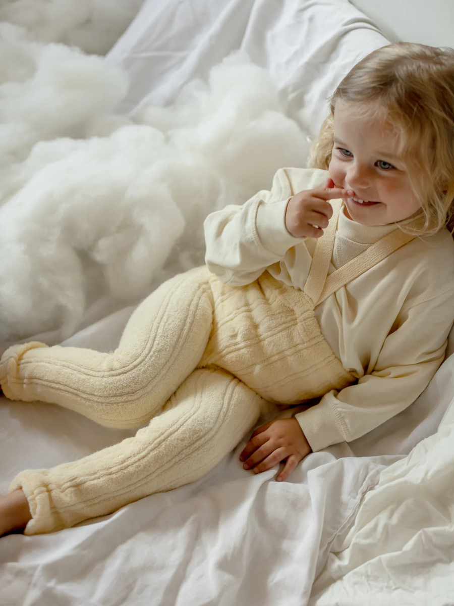 Prążkowane legginsy z bawełną na szelkach Granny Lemon Icing