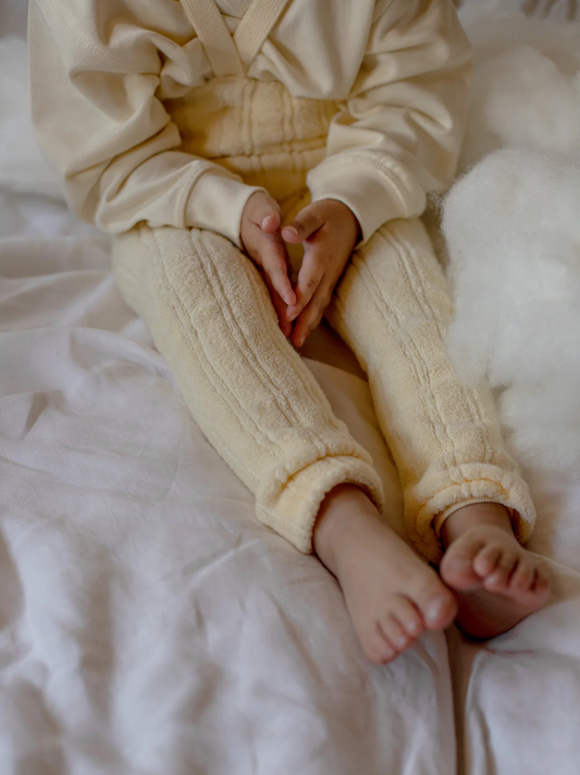 Prążkowane legginsy z bawełną na szelkach Granny