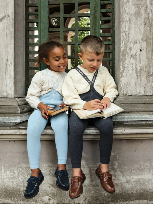 Bawełniane legginsy na szelkach w stylu retro