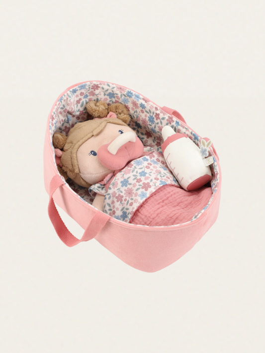 Miękka lalka Baby Rosa w nosidełku z akcesoriami