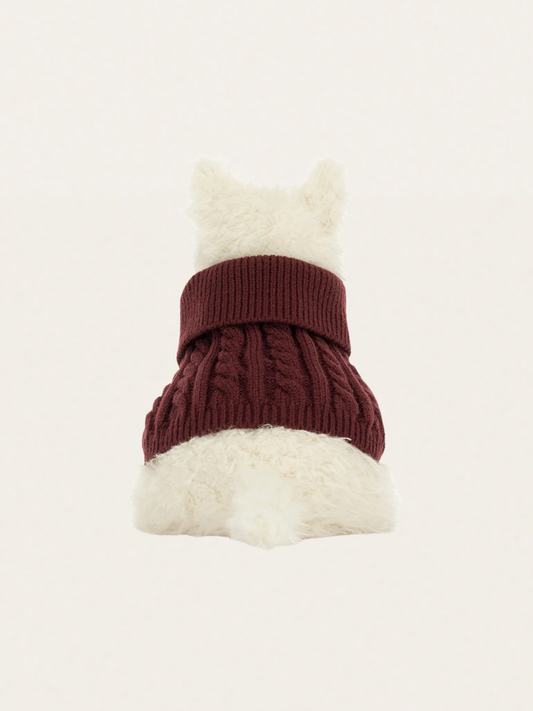 Piesek terrier w swetrze 25 cm
