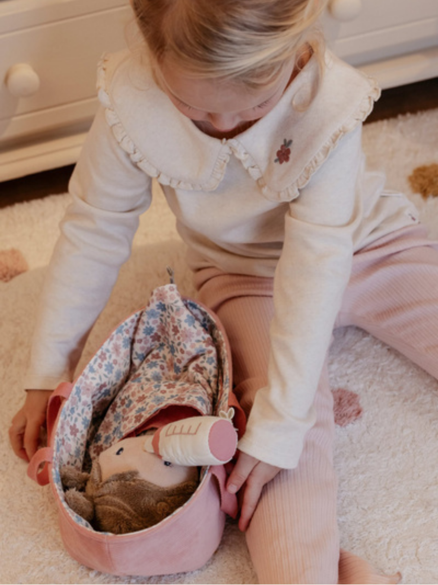 Miękka lalka Baby Rosa w nosidełku z akcesoriami