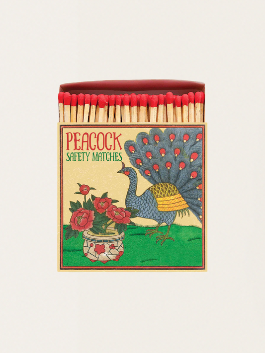 Zapałki w eleganckim pudełku vintage - Peacock