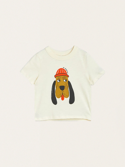 Bawełniana koszulka z motywem psa Bloodhound