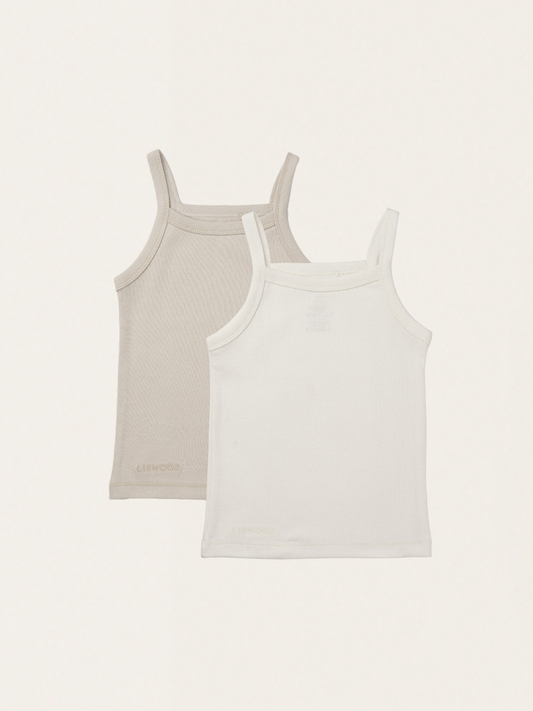 Zestaw dwóch podkoszulek z prążkowanej bawełny Creme de la creme