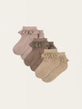 Skarpetki 3 szt. Lace socks - Rose / Sand / Roebuck