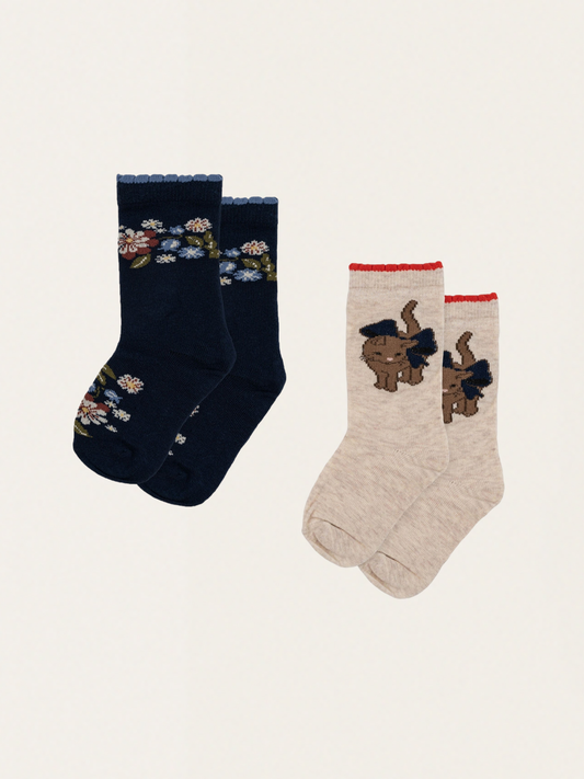 Skarpetki 2 szt. Lapis socks - Cat / Flower