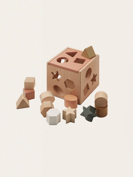 Drewniany sorter kształtów Gary puzzle cube Geometric tuscany rose