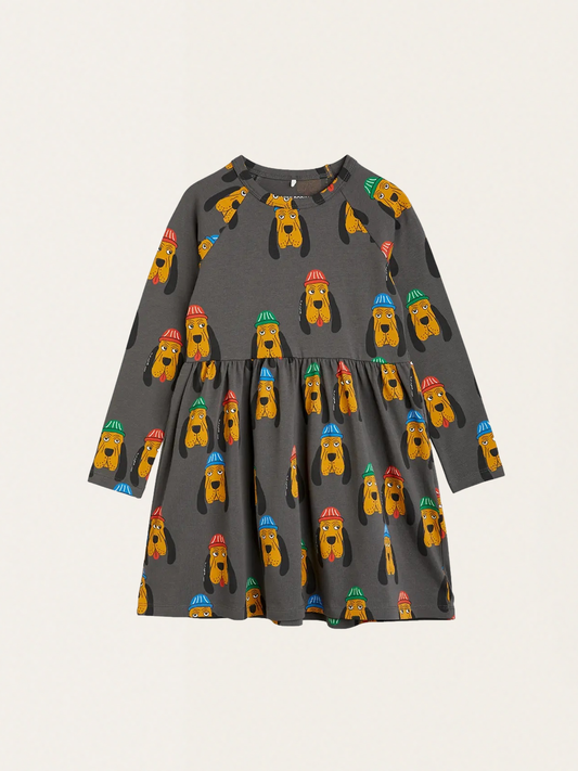 Bawełniana sukienka z motywem psów Bloodhound