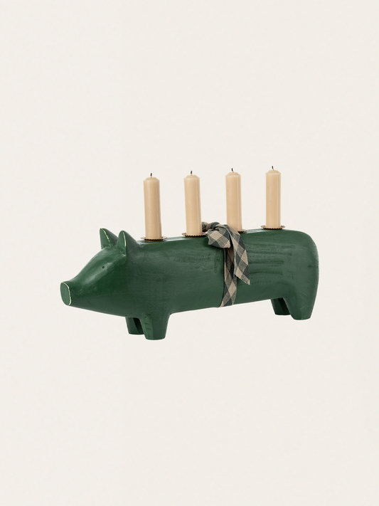 Świecznik bożonarodzeniowy Pig candle holder large