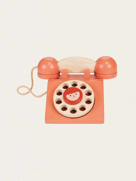 Drewniany telefon stacjonarny