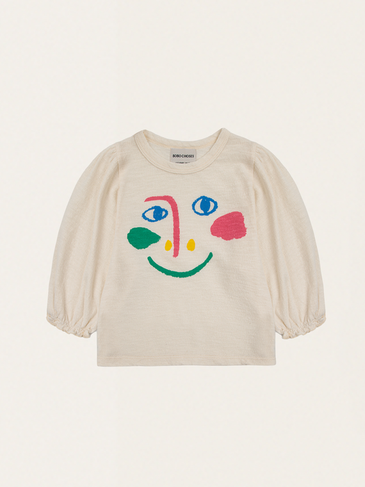 Bawełniany t-shirt z bufiastymi rękawami Kids