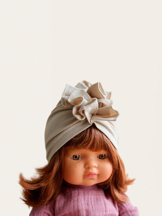 Turban dla lalki Miniland 38 cm - beige