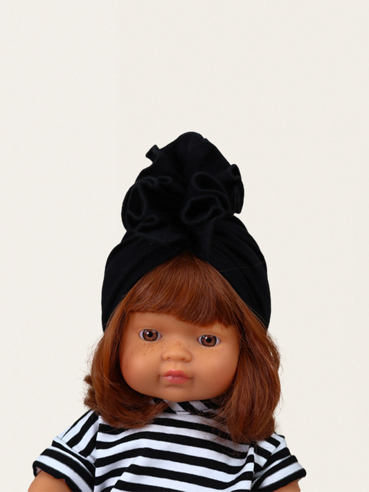 Turban dla lalki Miniland 38 cm - black